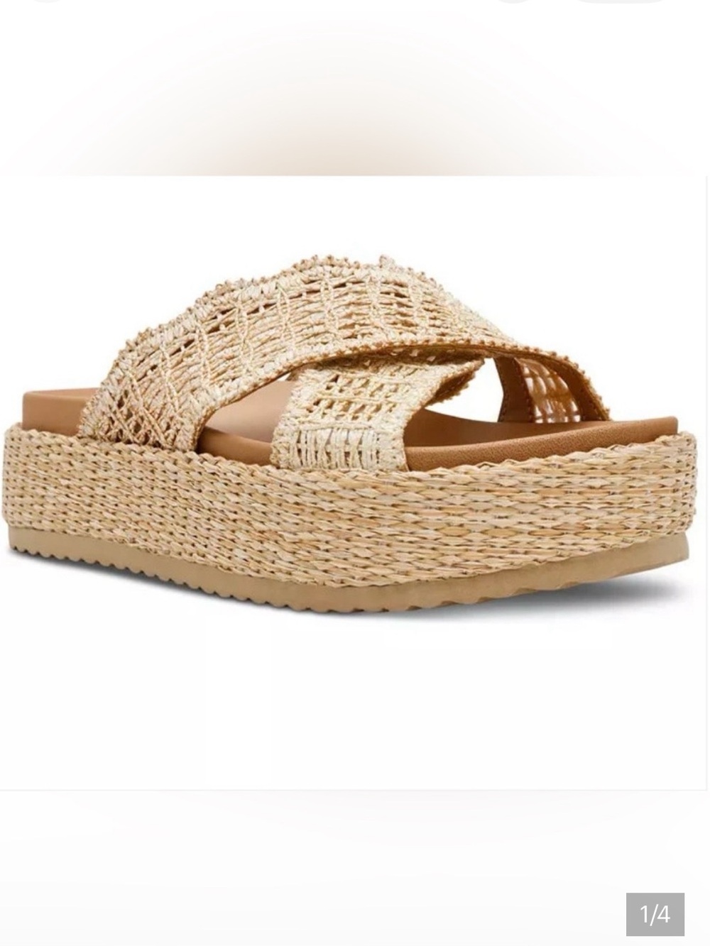 DV by Dolce Vita Natural Woven Crisscross Platform Sandal
